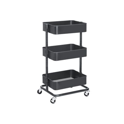 Trolley 3 niveaus Zwart 43 x 35 x 73,5 cm (L x B x H)