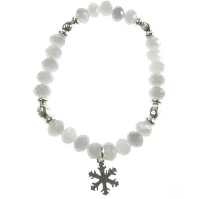 Bracelet élastique flocon de neige perlé Kylie