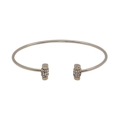 Offenes Armband aus ewigem Silber und Kristall