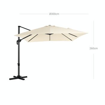 Angle d'inclinaison du parasol réglable beige 8