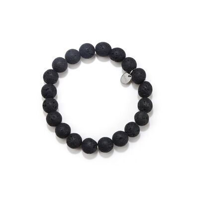 pulsera con cuentas de piedra de lava