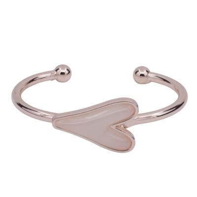 Sweetheart Base Alloy Resin Open Bracelet