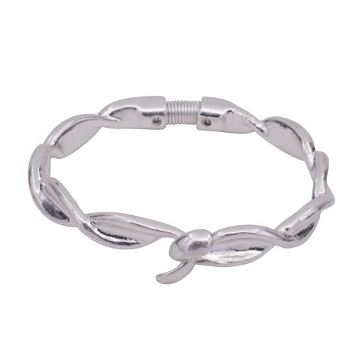Cora Matt Silver Hook Clasp Bracelet