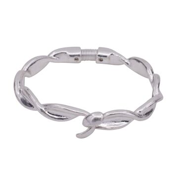 Bracelet Fermoir Crochet Argent Mat Cora