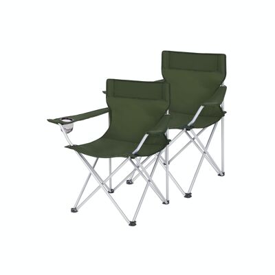 Camping chairs, set of 2, loadable up to 120 kg