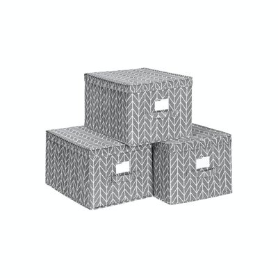 Foldable box set of 3 organizer grey