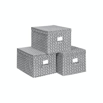 Coffret pliable lot de 3 organiseurs gris 1