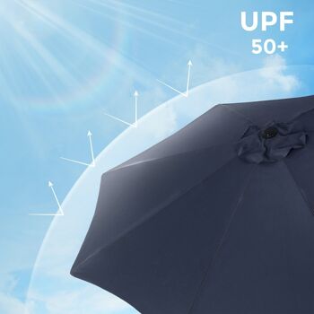 Parasol parasol de jardin parasol de marché bleu marine 5