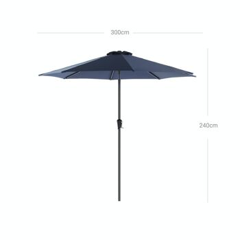 Parasol parasol de jardin parasol de marché bleu marine 8