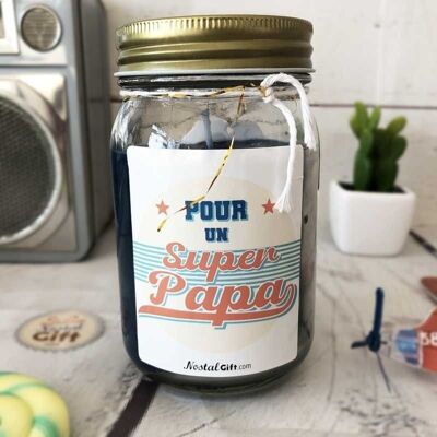 Bougie Jar "Pour un Super Papa" - cadeau papa