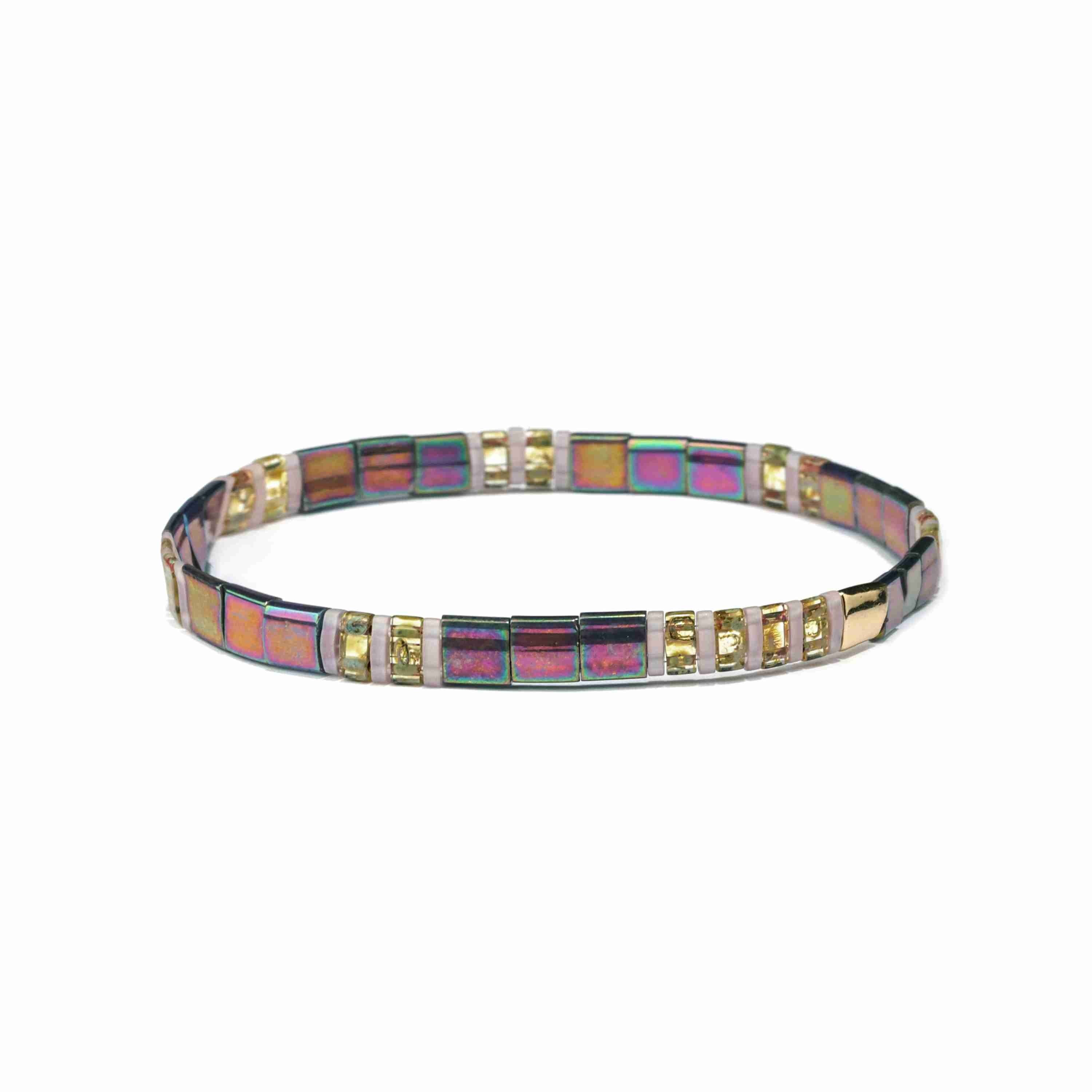 Pulsera tilu tonos cobre metalizado y oro