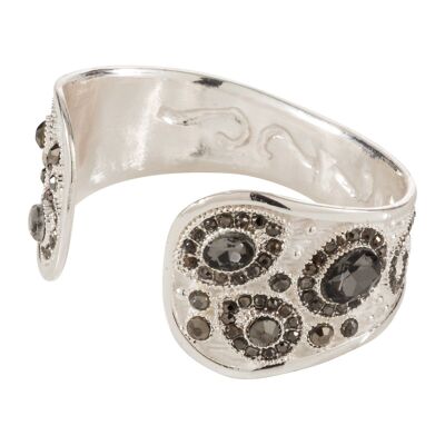 Edith Offenes Statement-Armband aus Silber und Rauchkristall