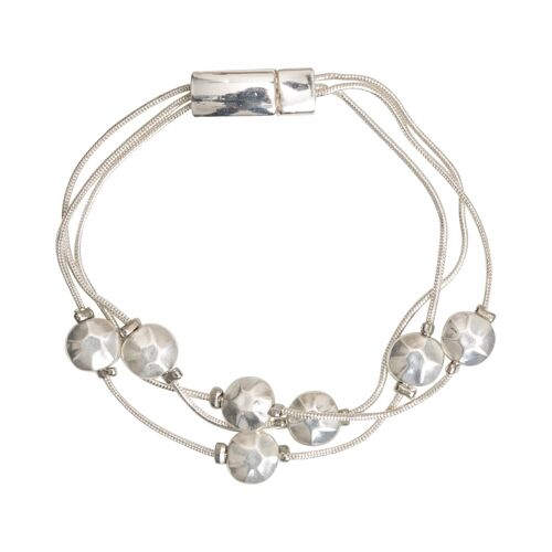 Eternal Matt Silver Multi Row Magnetic Bracelet