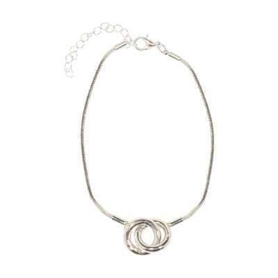 Eternal Rhodium Silver Geometric Clasp Bracelet