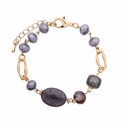 Pulsera con cierre de cristal y piedras semipreciosas de Venus