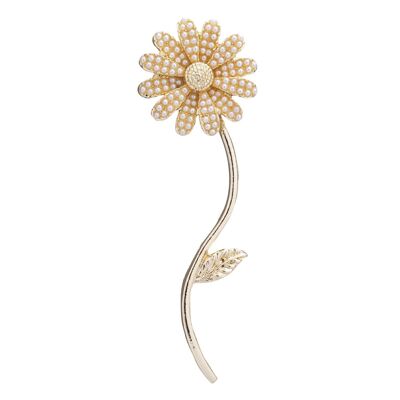 Cora Gold Creme Faux Pearl Pin Brosche