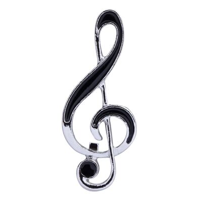 Eternal Rhodium Silver Black Enamel Pin Brooch