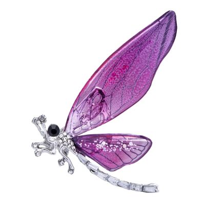 Ariana Brosche aus Rhodium-Silber und rosafarbenem Kristallharz