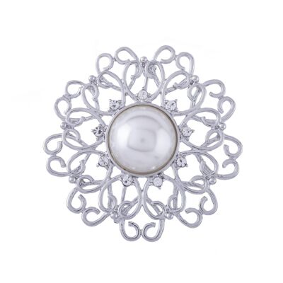 Broche de alfiler de perlas de imitación de cristal de aleación base Audrey