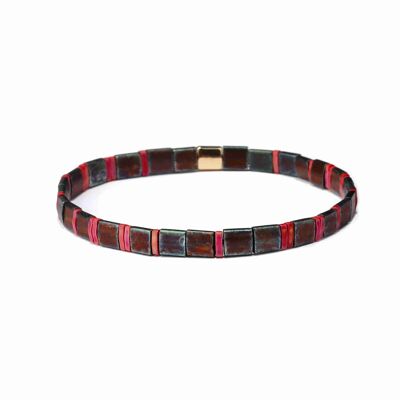 Metallic brown, red and gold tilu bracelet