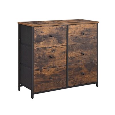Chest of drawers with 6 fabric drawers