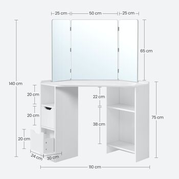 Coiffeuse d'angle avec miroir 8