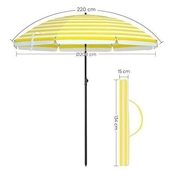 Parasol de jardin 200 cm pliable 6