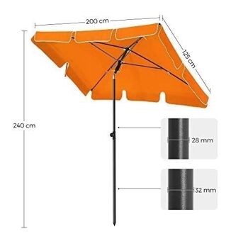 Parasol 200 x 125 cm pliable 7