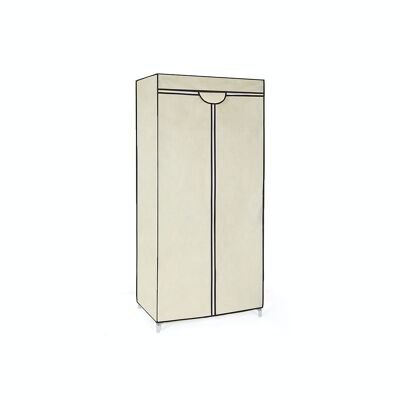 Kledingkast met rits beige 75 x 160 x 45 cm (B x H x D)