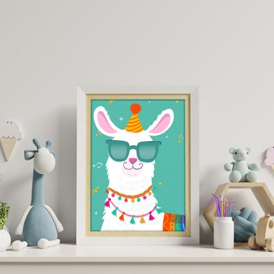 Cool llama nursery print