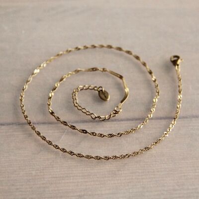Kleine gedrehte Halskette aus Edelstahl – Gold