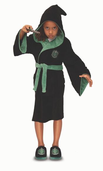 Harry Potter Serpentard Enfants Poly Fleece Robe Noir/Vert 1