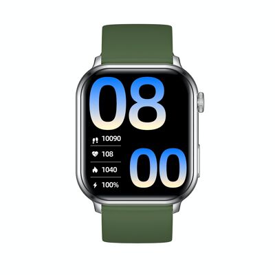 SW043F - Reloj conectado Smarty 2.0 - Pulsera de silicona - Llamadas Bluetooth, Asistente de voz, Prueba de oxígeno programable, Efecto de iluminación de linterna