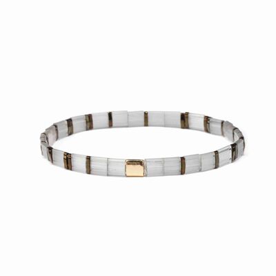 Bracelet tilu blanc - multi metalise - dore * plage