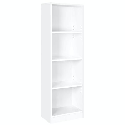 Eenvoudige boekenkast 4 vakken wit 40 x 121,5 x 24 cm (B x H x D)