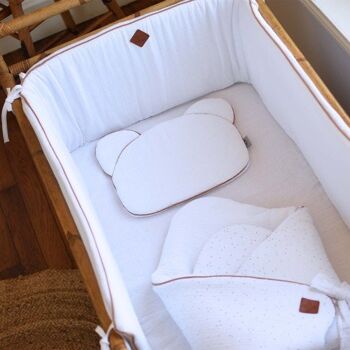 Drap housse bébé, Made in France, gaze de coton Blanc 60x120 cm 2