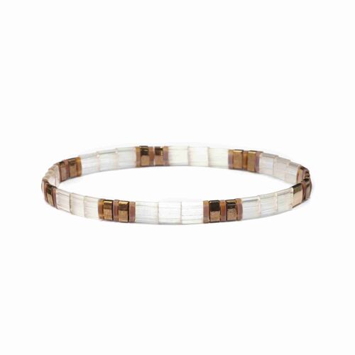 Bracelet tilu blanc - dore * soleil