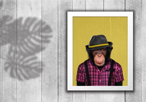 Monkey in clothes print: Yellow wood (Animalyser)