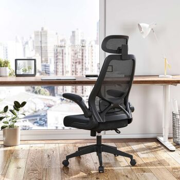 Chaise de bureau avec accoudoirs réglables Noir 5