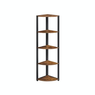 Industrial style corner shelf with 5 shelves