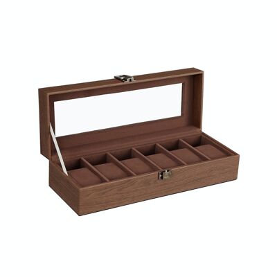 Watch box with 6 compartments Brown