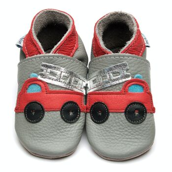 Chaussures Enfant Cuir - Firetruck Gris/Rouge 1