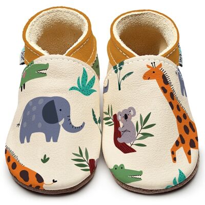 Pantofole in pelle per bambini - Safari
