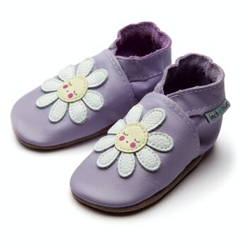 Chaussons Cuir Enfant - Dozy Daisy Lilas 2