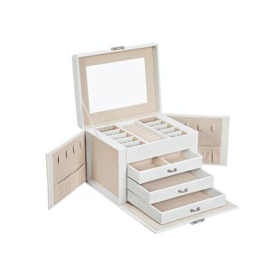 Jewelery box with 4 levels, white