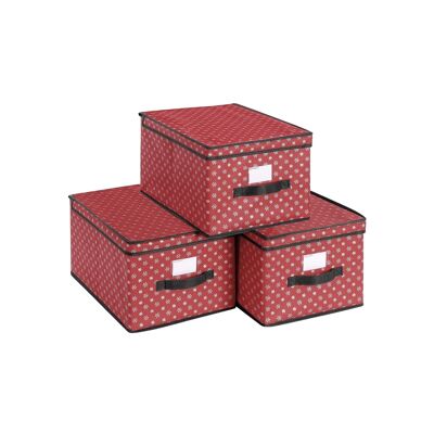 Storage boxes set of 3 red
