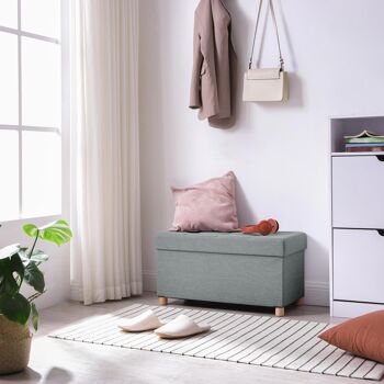 Pouf avec espace de rangement Gris clair 3