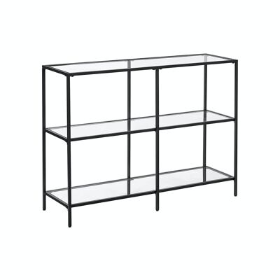 Console table with 3 levels, black
