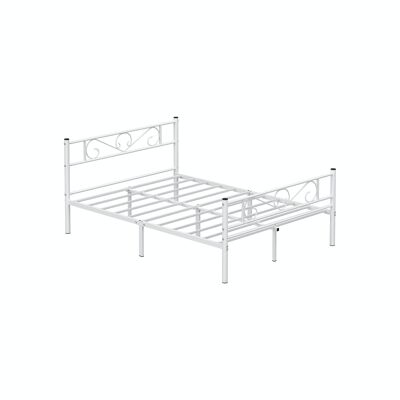 Estructura de cama doble de metal blanco