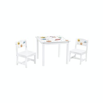 Set de table enfant avec 2 chaises Blanc 1